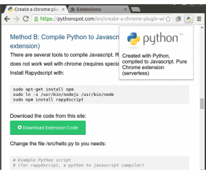 chrome extension made with python