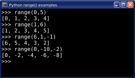 python range function interpretation